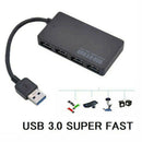 5Gbps Speed 4-Port USB 3.0 Portable Compact Hub Adapter For PC Laptop