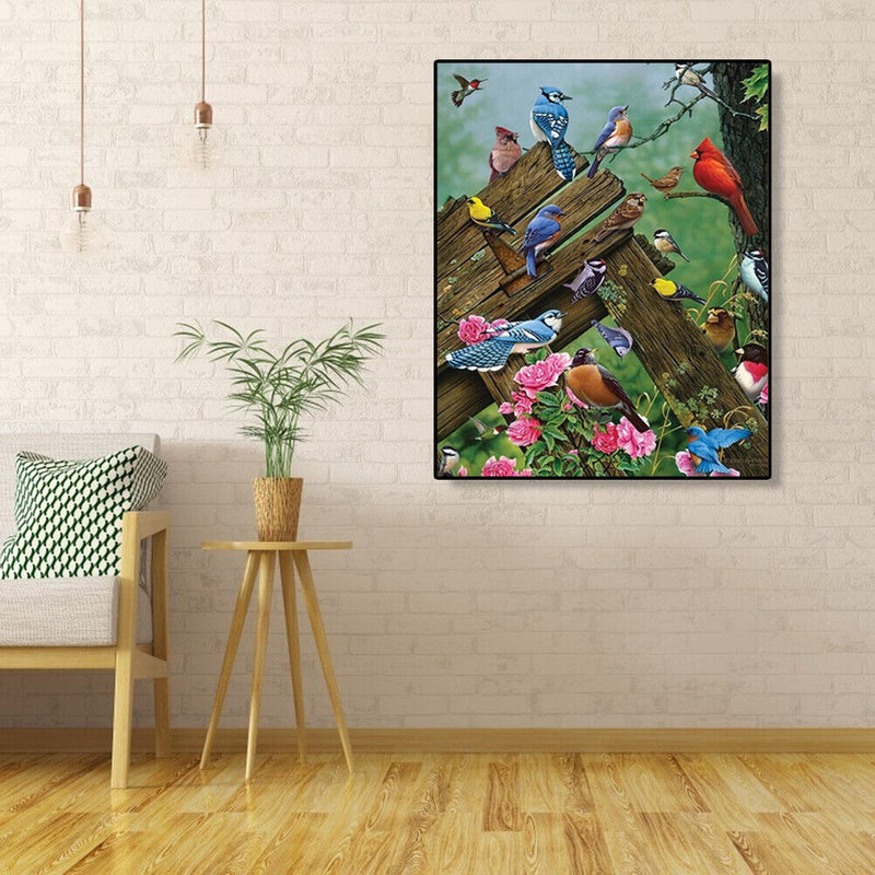 Painting By Numbers DIY Resting Birds Canvas Oil Wall Art Picture Ornaments Kit