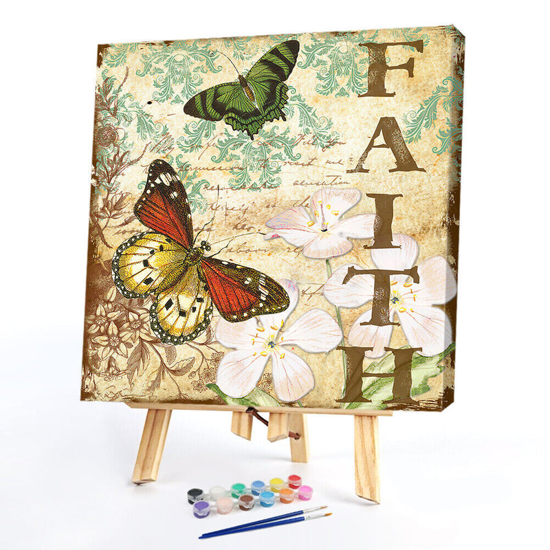 Frameless Oil Paint By Numbers DIY Butterfly Picture Craft Kits for Bedroom