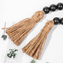 Gift Handmade Wood Bead Garland Closet Pendant Hanging Decorations With Tassels
