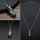 Mosaic Ladies Rainbow Chain Crystal Square Zircon Rhinestone Necklace