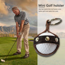 Outdoor Golf Protective Ball Cover Cowhide Leather Golf Training Ball Bag Holder