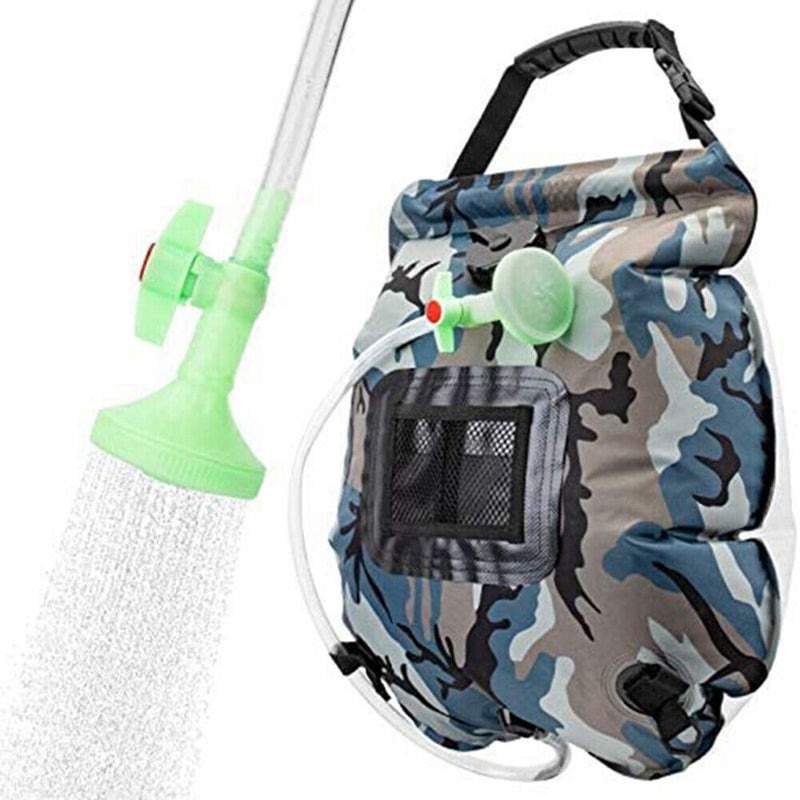 Outdoor Camping Water Storage Bag 20L Solar Shower Bath Bags (Camouflage)
