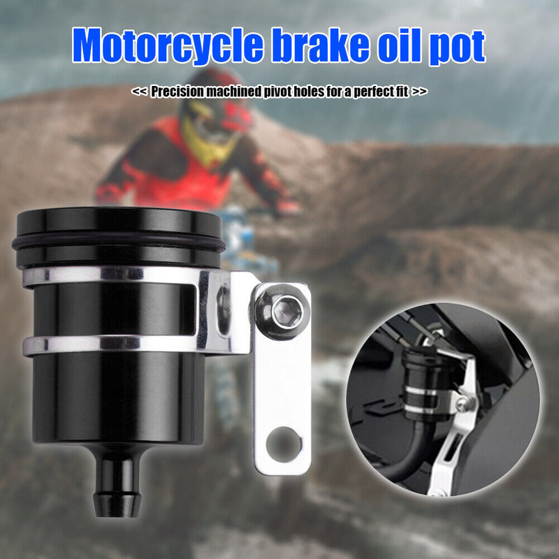 Universal Motorcycle Brake Fluid Reservoir Clutch Tank Oil Cup (Black) Newly