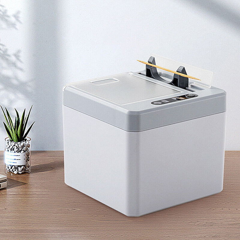 Household Electric Toothpick Storage Box Automatic Dispenser (Gray White)