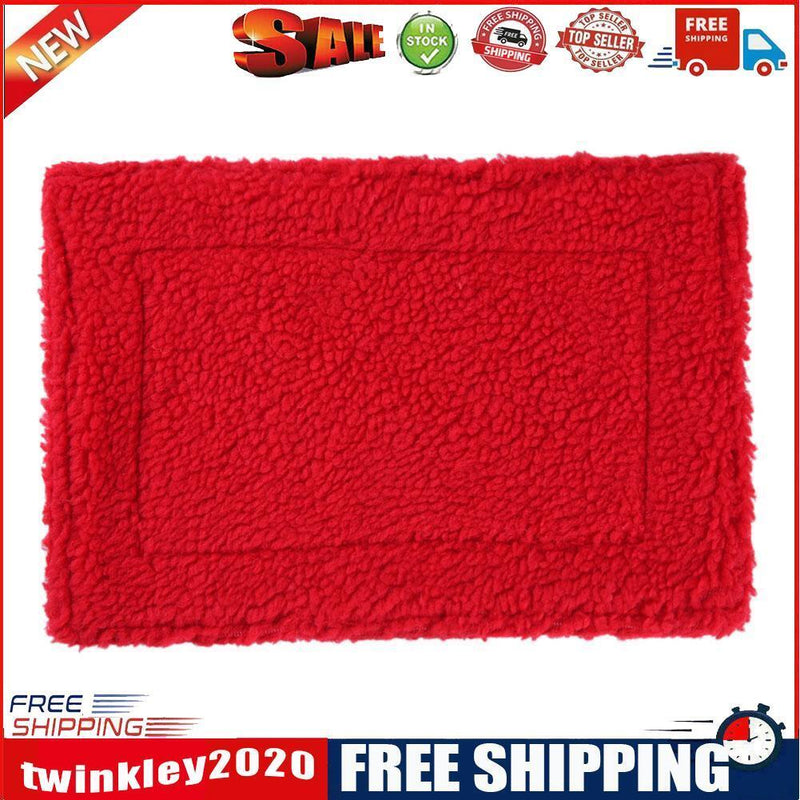 Plush Pet Hamster Cushion Mat Squirrel Warm Blanket Guinea Pig Bed Pad(Red)
