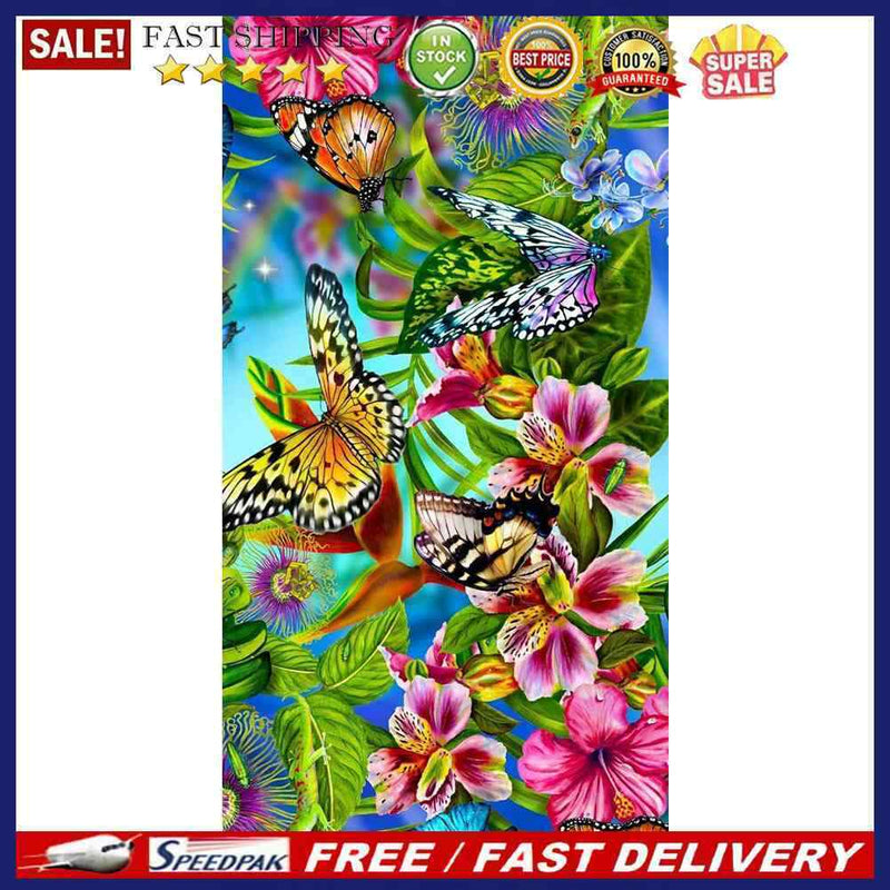 5D Diamond Painting DIY Flower butterfly in the forest Full Round Drill Wa