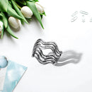 Wave Surface Wide Adjustable Ring Women Girls Geometric Open Rings Jewelry Gifts