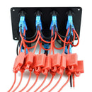 Boat LED Rocker Switch Panel 8 Gang 12V/24V Dual USB Port Circuit Breaker