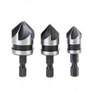 3PC1/4 Hex 5Flute 12-19mm Lower Drill for Wood, Metal, Quick Change
