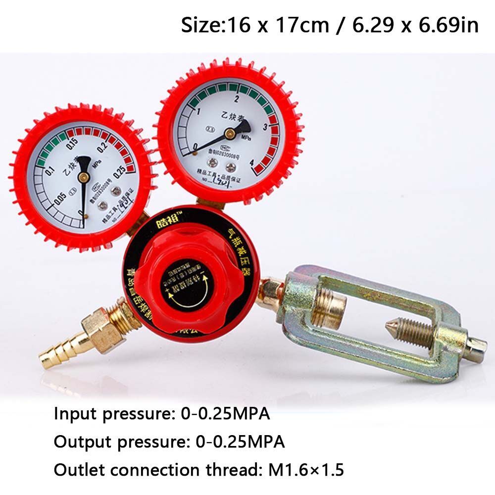 Pressure Reducer Acetylene Table Reducer Dual Gauge Acetylene Regulato ...