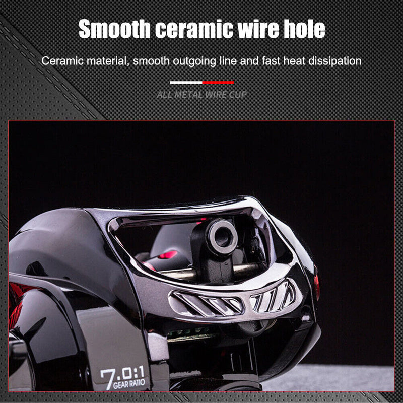 Baitcasting Fishing Reel 8kg Max Drag 7.0/1 Magnetic Brake Reel (Left) Newly