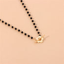 Fashion Crystal Bead Black Jewelry Collar Necklace Choker Chain Buckle Flower