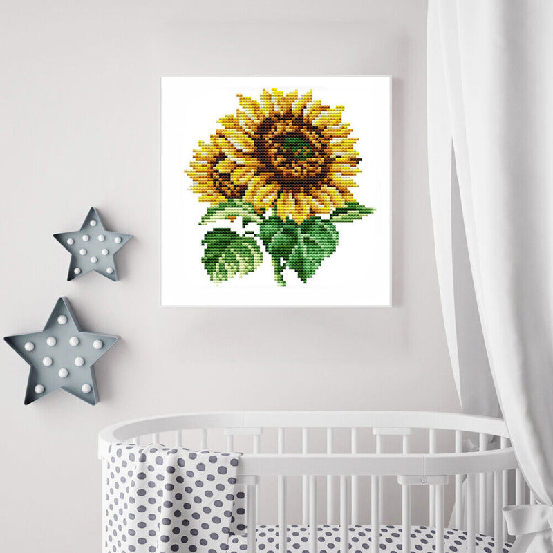 14CT Partial Cross Stitch Sunflower Counted DIY Wall Art Crafts Home Decoration