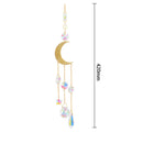 Hanging Crystal Light Catcher Metal Moon Sun Garden Wall Wind Chime (61) Newly