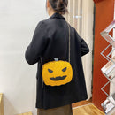 Fashion Cute Glitter Pumpkin Shape Chain Shoulder Bag Women Small Messenger Bags