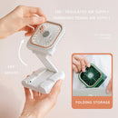 Mini Fan Portable Folding USB Rechargeable with Power Bank Desk Handheld Fan