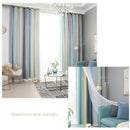 Gradient Hollow Star Curtain Bedroom Full Blackout Window Drapes (Beige)