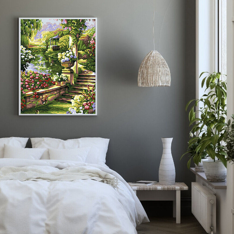 Frameless Painting By Numbers Step Up DIY Handmade Drawing On Canvas Craft Gift