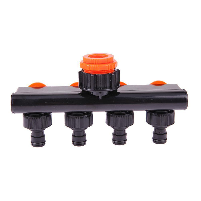 Plastic 4 Valve Way Branch Controller Garden Hose Pipe Splitter Drip