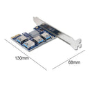 PCI-E 1 to 4 Riser Card 4 Ports USB HUB PCI Express 1X Expansion Adapter Newly