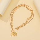 Fashion Jewelry Punk Metal Thick Chain Necklace Double Layer Street Choker Gifts