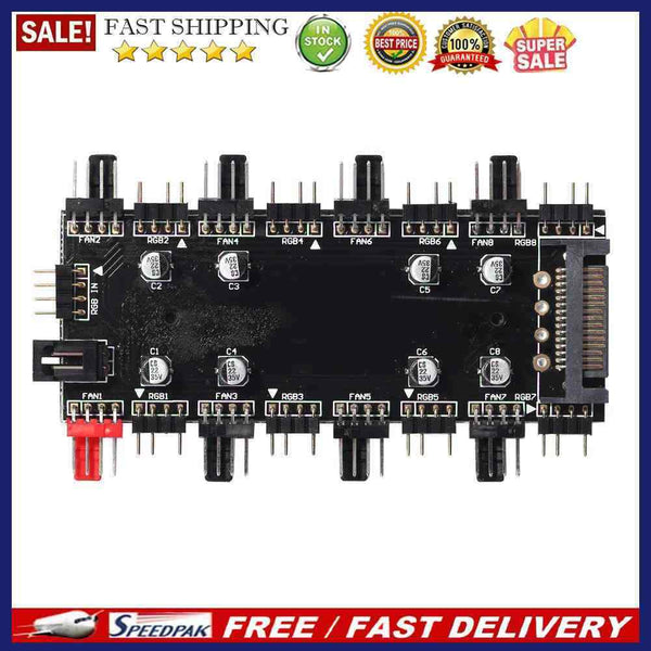 1 to 8 Multi Way Splitter RGB PWM Hub Speed Controller Adapter (5V 3Pin)