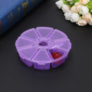 8 Compartment Round Clear Plastic Storage Box Jewelry Bead Organizer