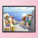 Full Embroidery Stamped Santorini 11CT Needlework DIY Cross Stitch Kits Decor