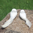 2pcs White Feather Artificial Foam Doves Lover Peace Doves Bird Home Decor