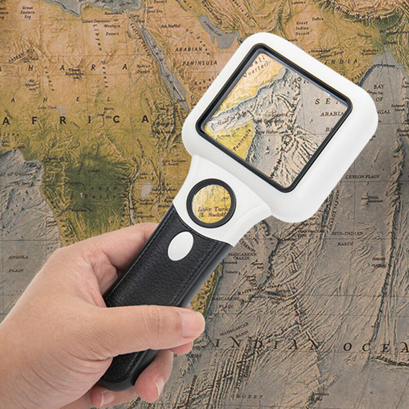 Illuminated Magnifier Optical Instrument with Light UV Lamp Reading Magnifier