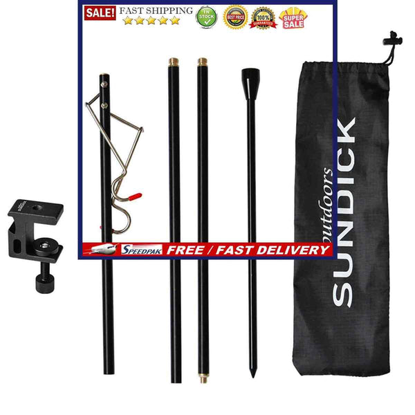 Folding Lantern Post Pole - Picnic BBQ Lamp Stand Hook Hanging Light Holder