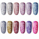 Laquer Semi Transparent Nail Glitter Polish Manicure DIY Nail Sequins UV Gel
