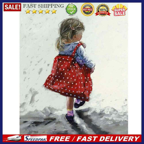 Diamond Painting 5D Full Square Drill Mosaic DIY Red Skirt Little Girl Kits