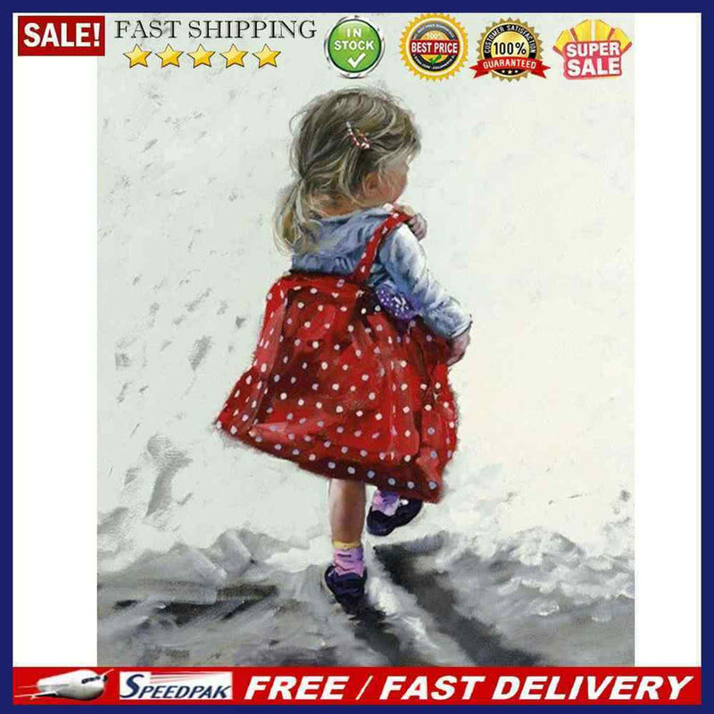 Diamond Painting 5D Full Square Drill Mosaic DIY Red Skirt Little Girl Kits