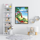Acrylic Oil Painting By Numbers Christmas Crocodile Digital Picture Artwork