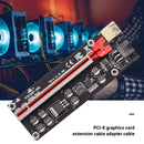 VER009S-Plus PCIE Riser 1X to 16X USB3.0 Cable SATA 6Pin Connector (Red)