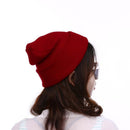 Fashion Unisex Boys Girls Skiing Print Warm Hat Beanie Knitted Cap (Red)