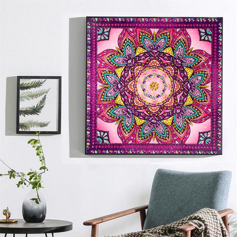 DIY 5D Mosaic Mandala Flower Part Special Shape Diamond Painting Kit (B073)