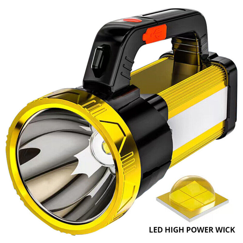 LED+COB Portable Flashlight Spotlight Searchlight 4-level Hand-held Lamp Newly