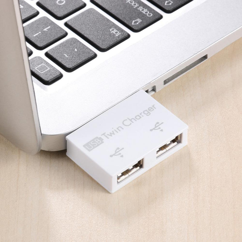 USB 2.0 Male to Twin Charger Dual 2 Port USB Splitter Hub Adapter Converter