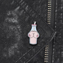 Milk Bottle Brooches Strawberry Badges Creative Pins Jacket Lapel Accessories