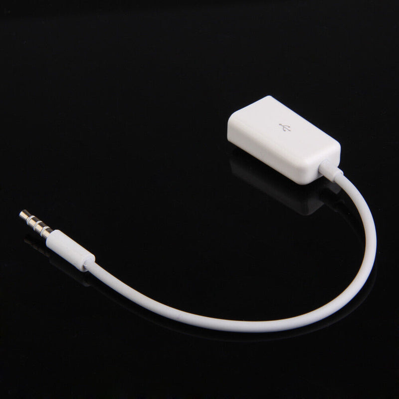 Sync 3.5mm Male AUX Auxiliary Audio Plug Jack to USB Cord Converter Cable