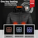 Smart Heated Jackets Winter Warm Thermal Outdoor Electric 9 Heated Hooded Coat