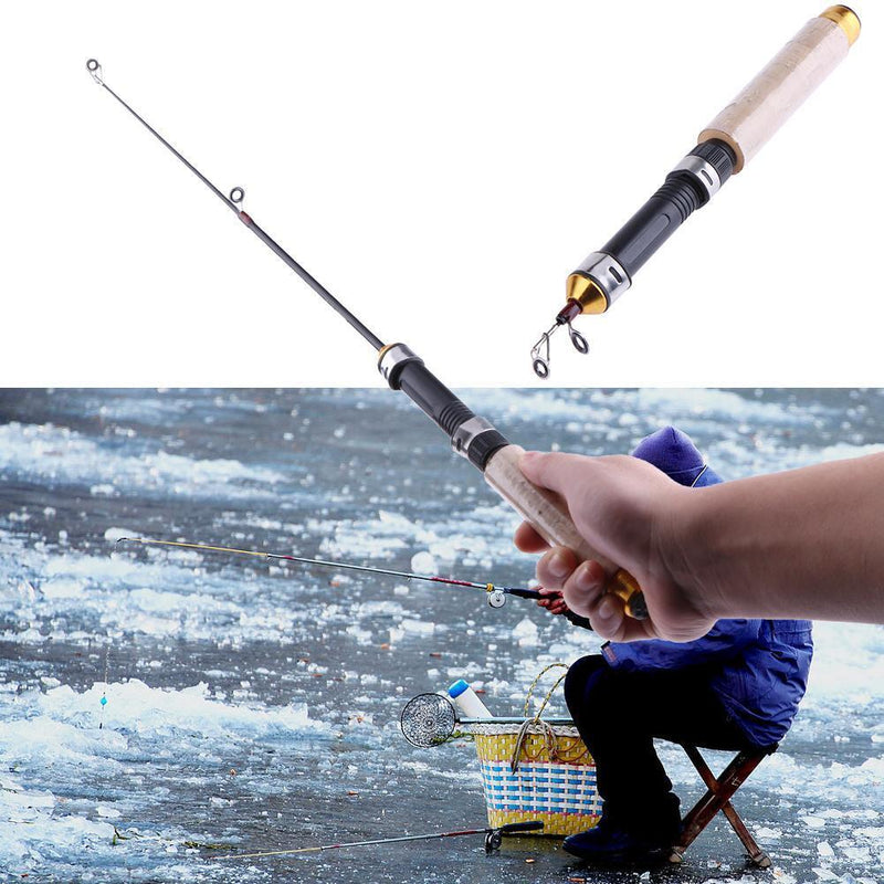 5pcs 60cm Portable Telescopic Winter Ice Fishing Rod Spinning Cast Tackle