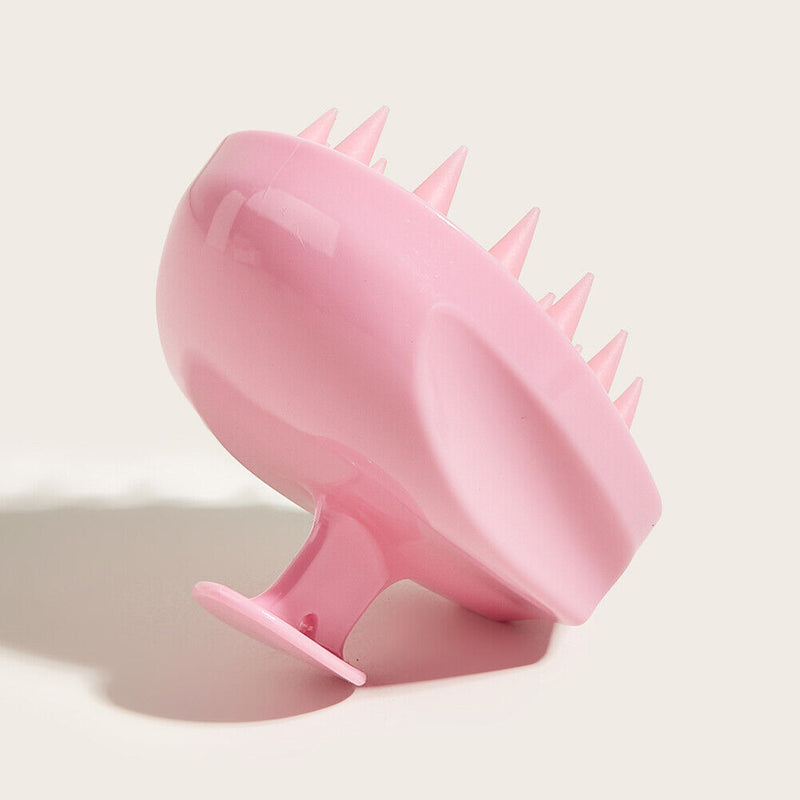 Silicone Head Smooth Hair Care Massage Brush Bath Scalp Stimulate (Pink) Newly