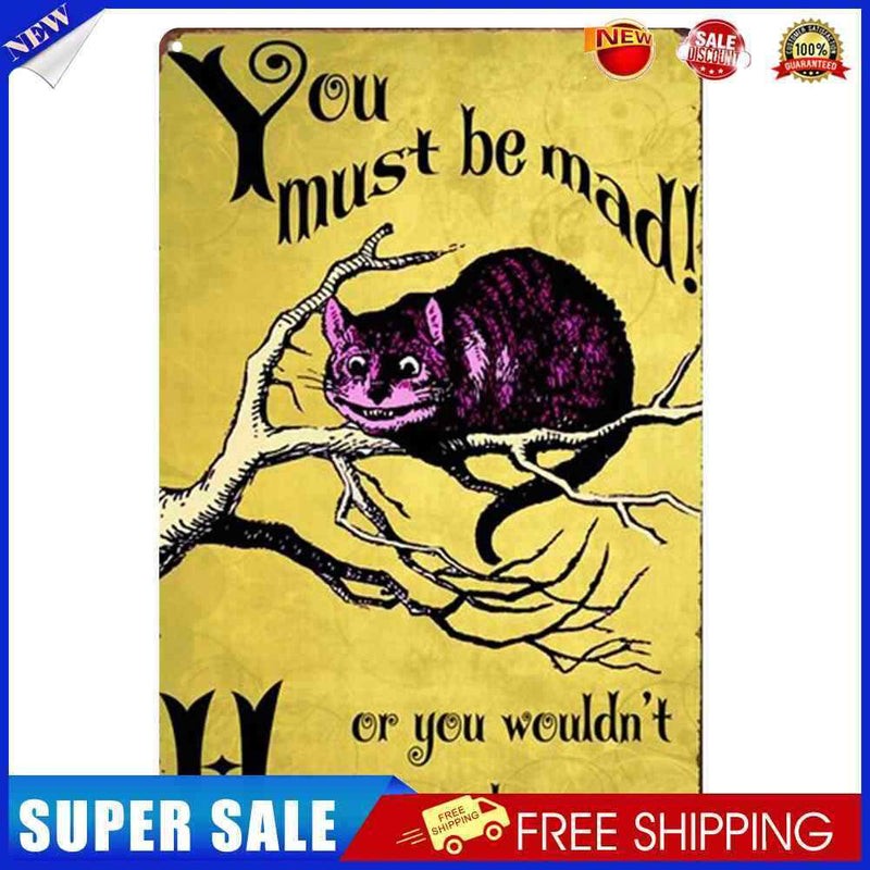 Retro Rectangular Talented Cat Metal Painting for Pub Tin Wall Sign (3)
