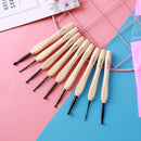 9pcs Wooden Crochet Hooks Knitting Needles Set 2-6mm Crochet Sewing Craft Newly