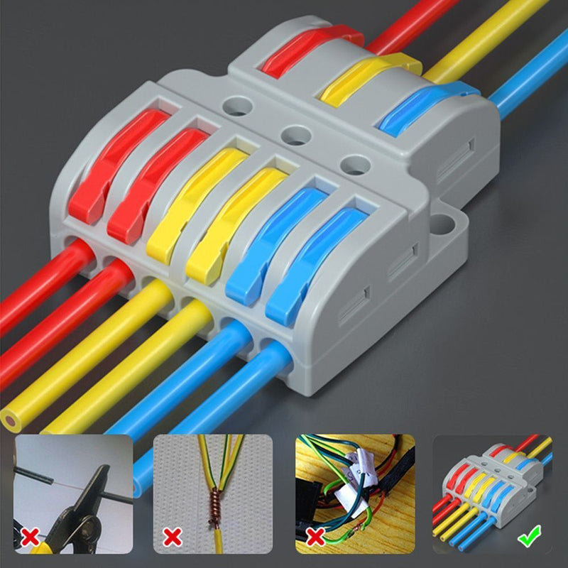 Wiring Quick Wire Connector Terminal Block Push-in Conductor Cable Connectors