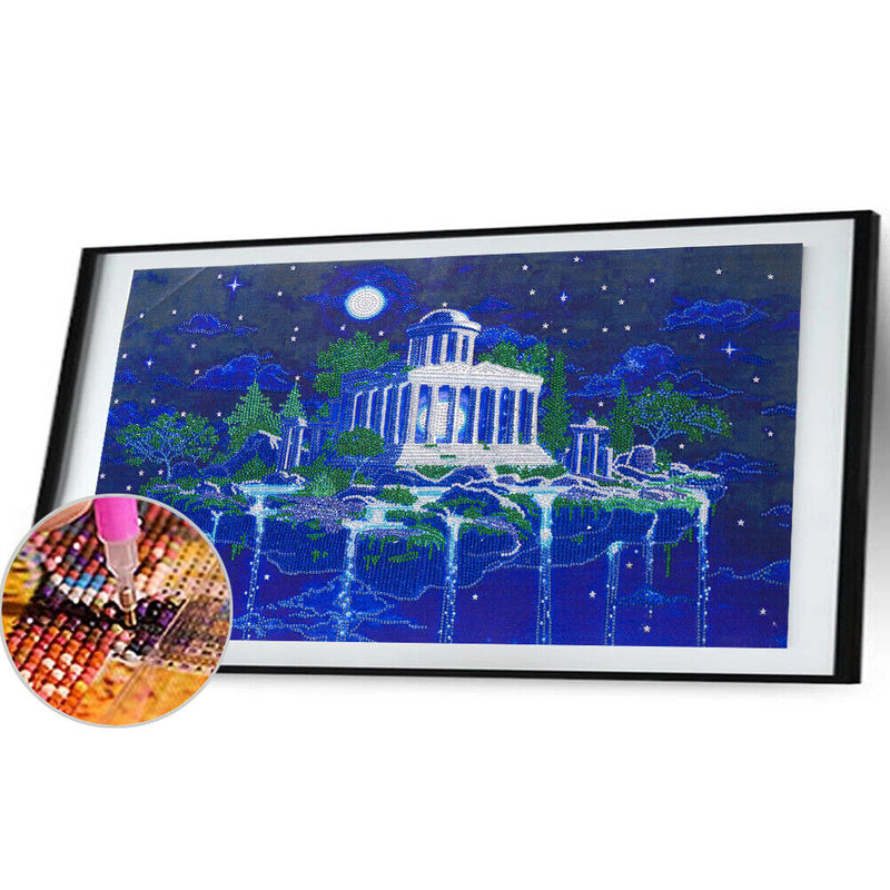 5D DIY Diamond Painting Moon Shrine Partial Drill Rhinestone Mosaic Art Pictu